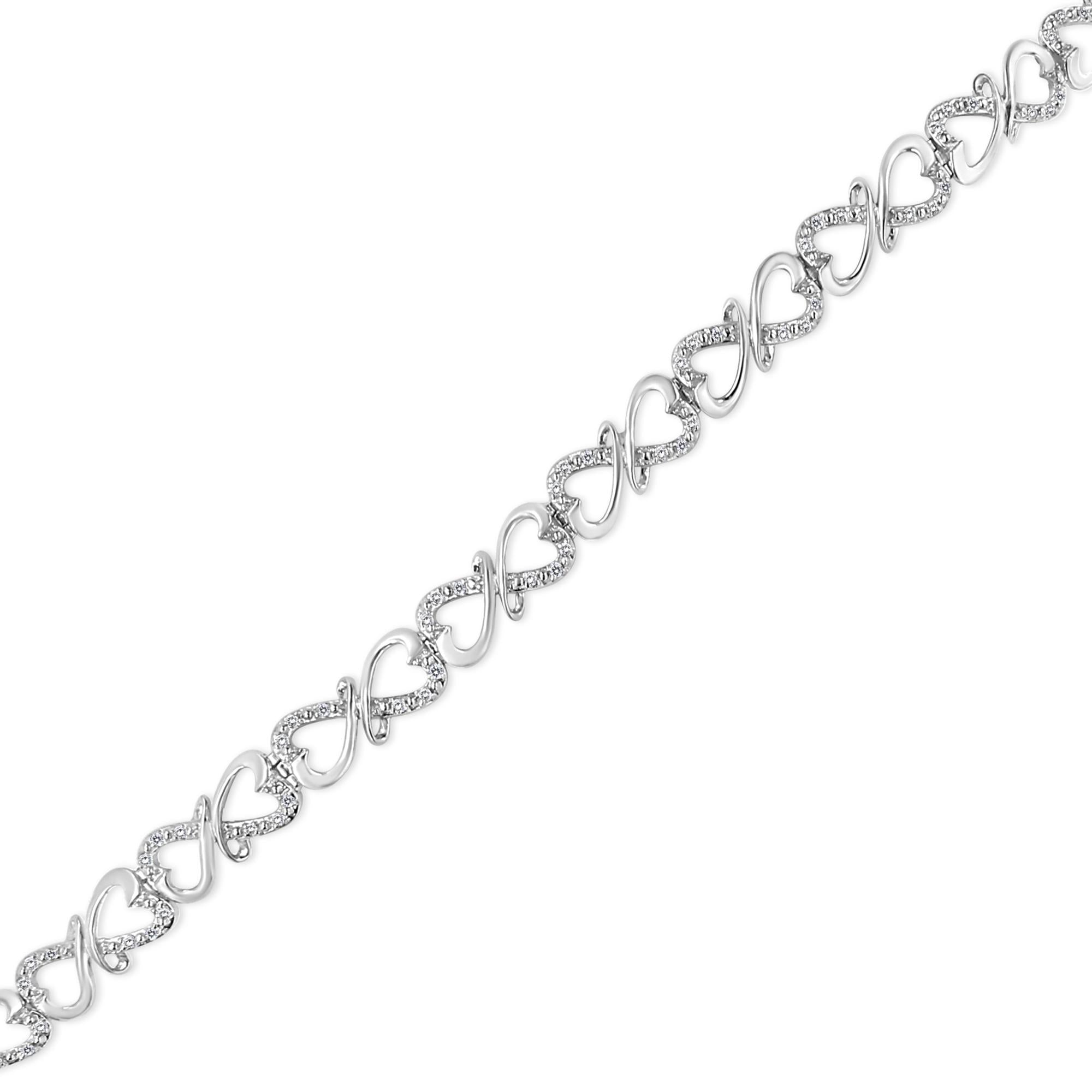925 Sterling Silber Armband "Infinity Hearts"