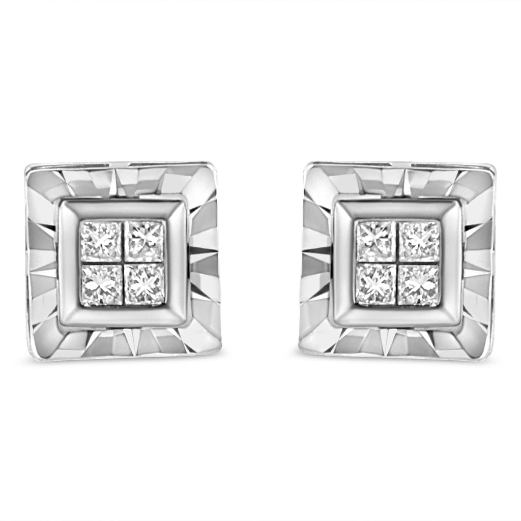 925 Sterling Silber Ohrstecker mit Diamanten