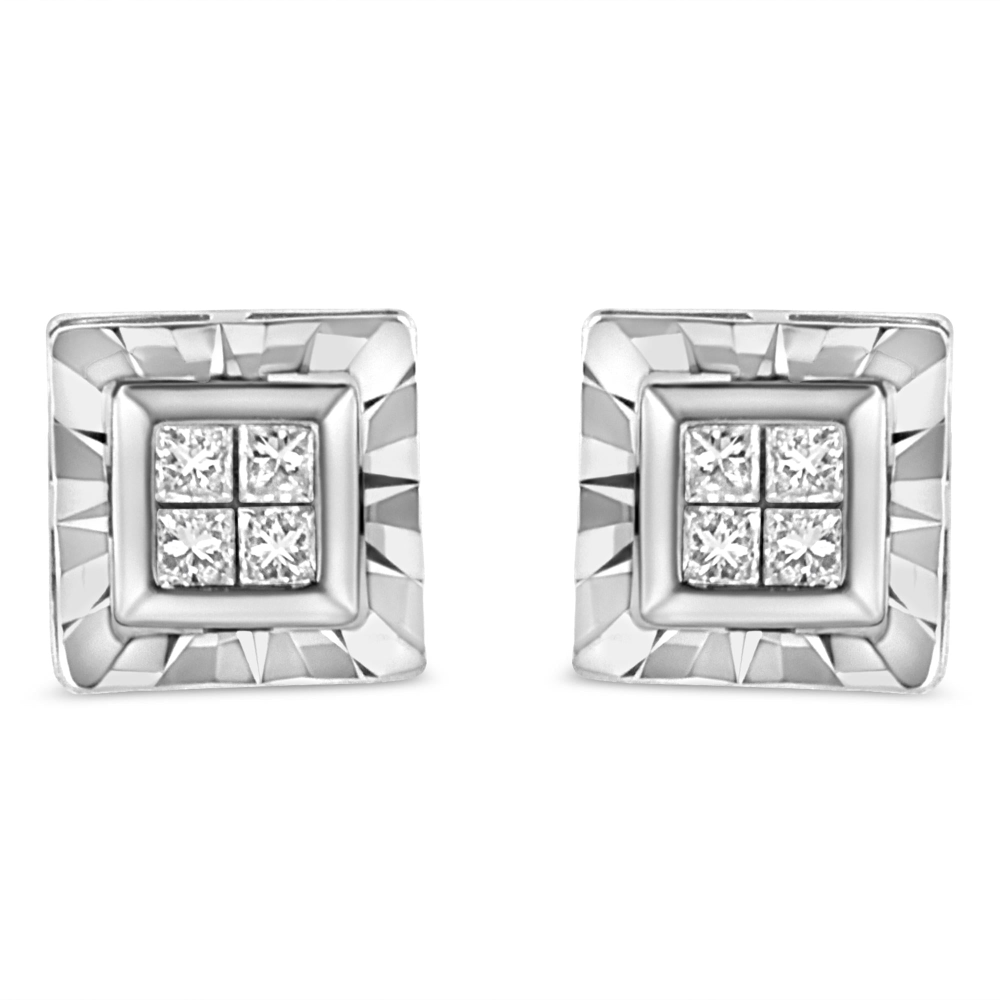 925 Sterling Silber Ohrstecker mit Diamanten
