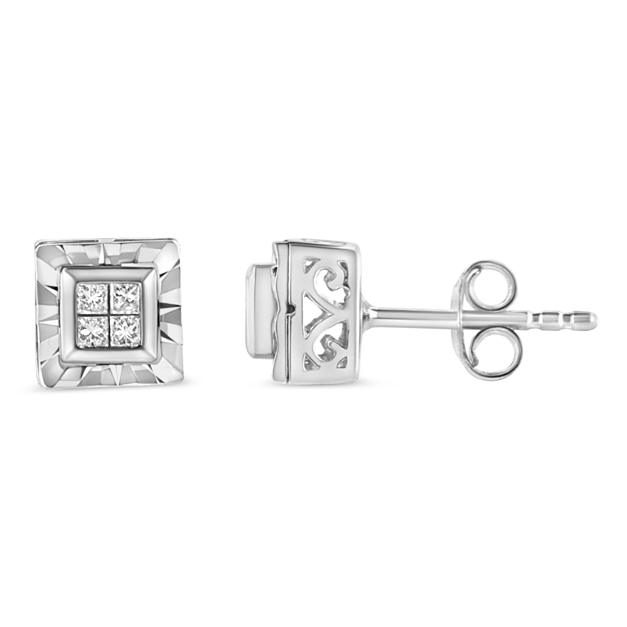 925 Sterling Silber Ohrstecker mit Diamanten