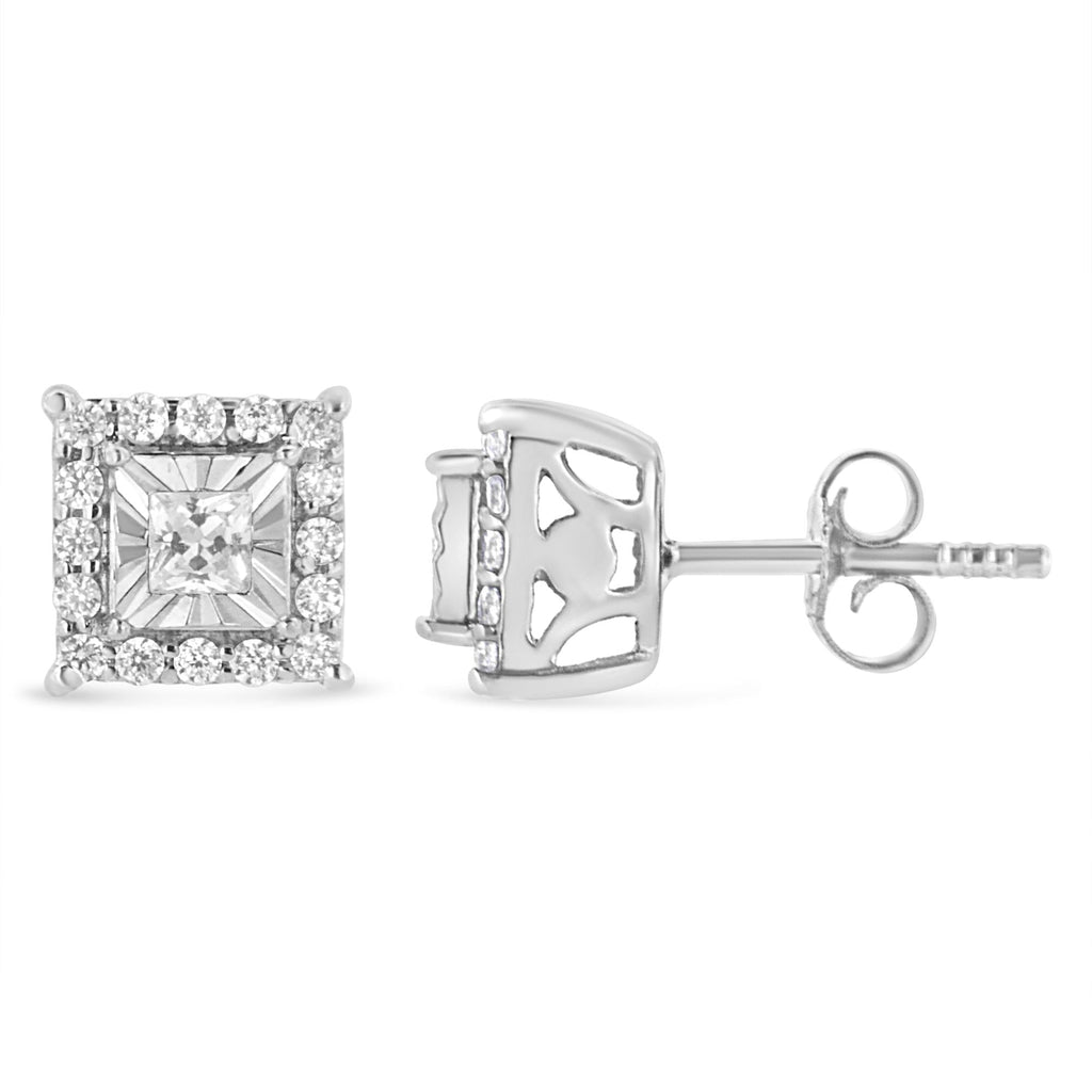 925 Sterling Silber Ohrstecker mit Diamanten