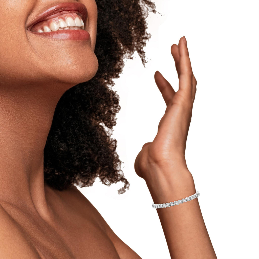 925 Sterling Silber Armband mit Diamanten