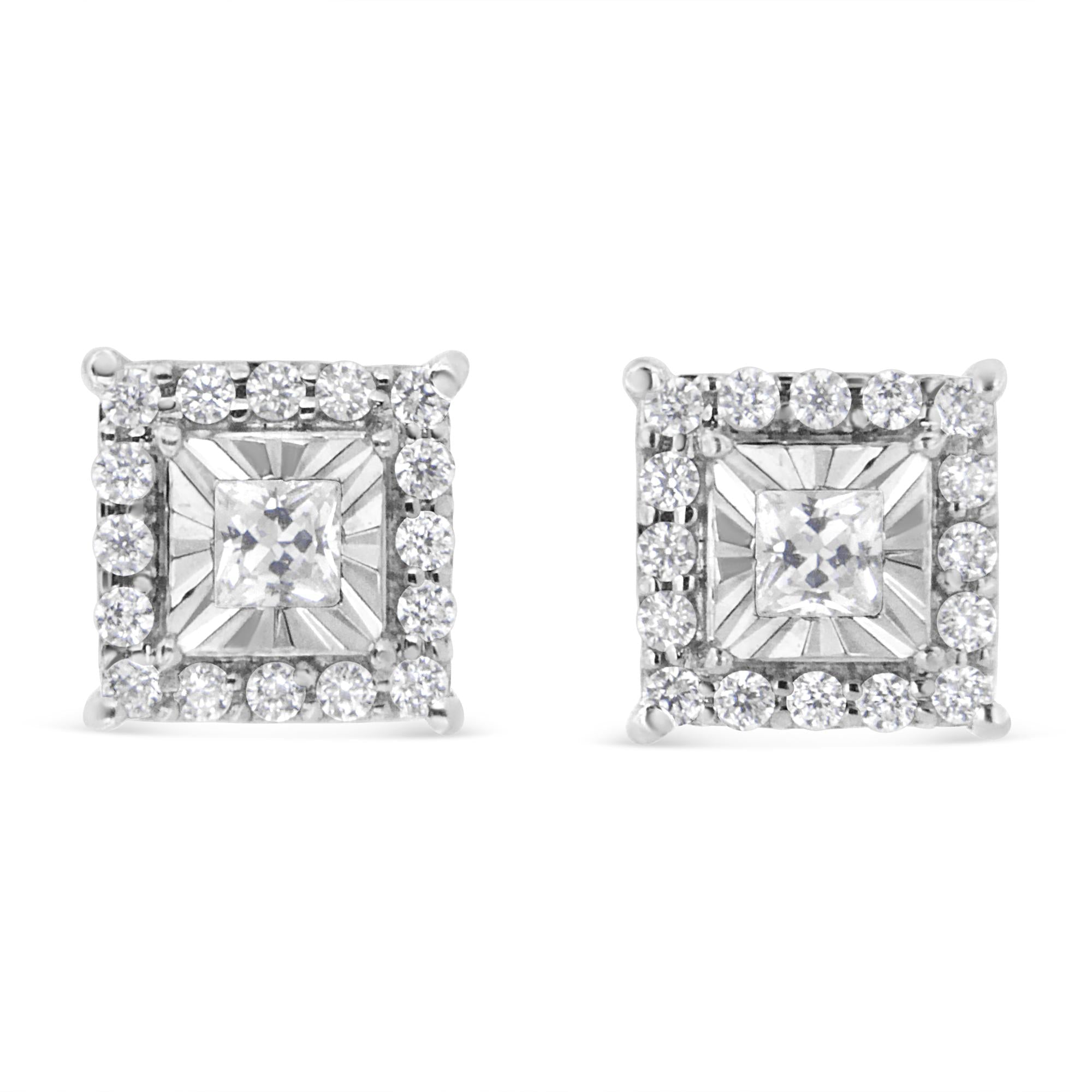 925 Sterling Silber Ohrstecker mit Diamanten