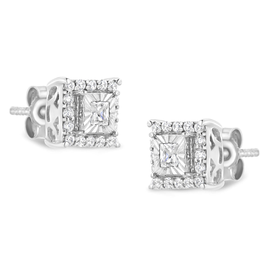 925 Sterling Silber Ohrstecker mit Diamanten
