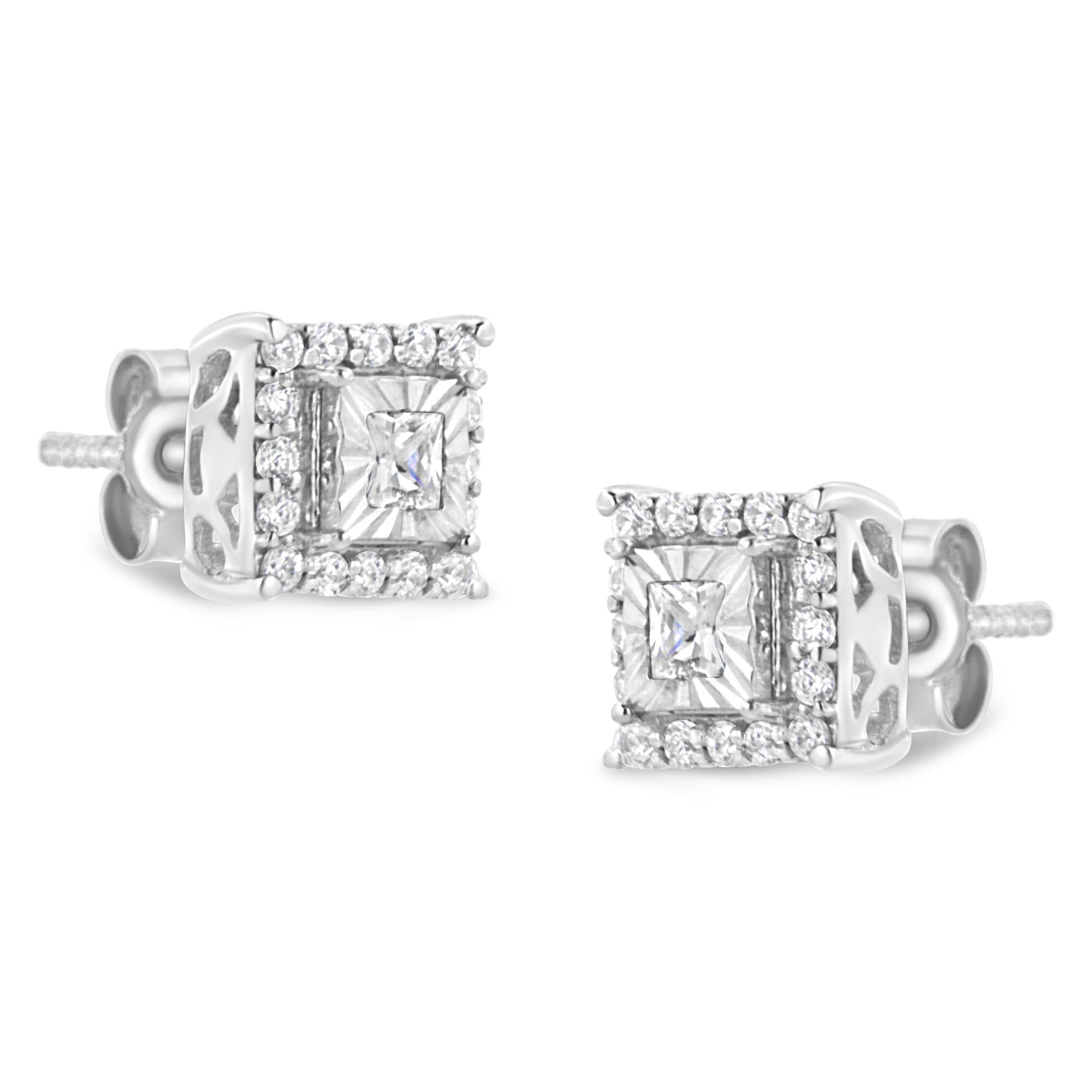 925 Sterling Silber Ohrstecker mit Diamanten