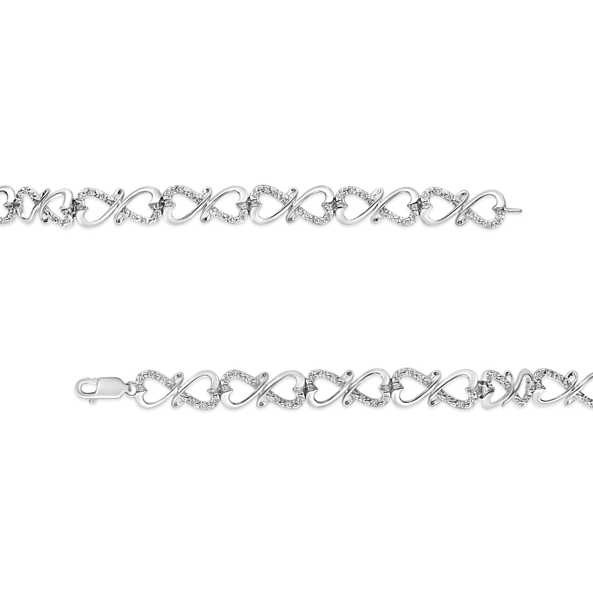 925 Sterling Silber Armband "Infinity Hearts"