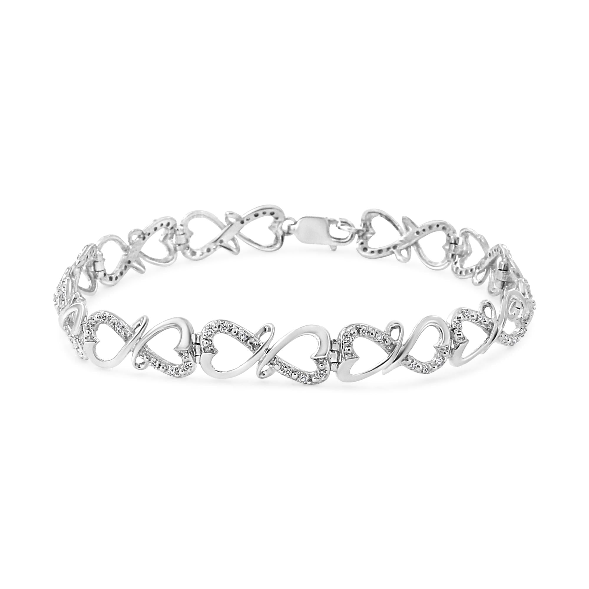 925 Sterling Silber Armband "Infinity Hearts"